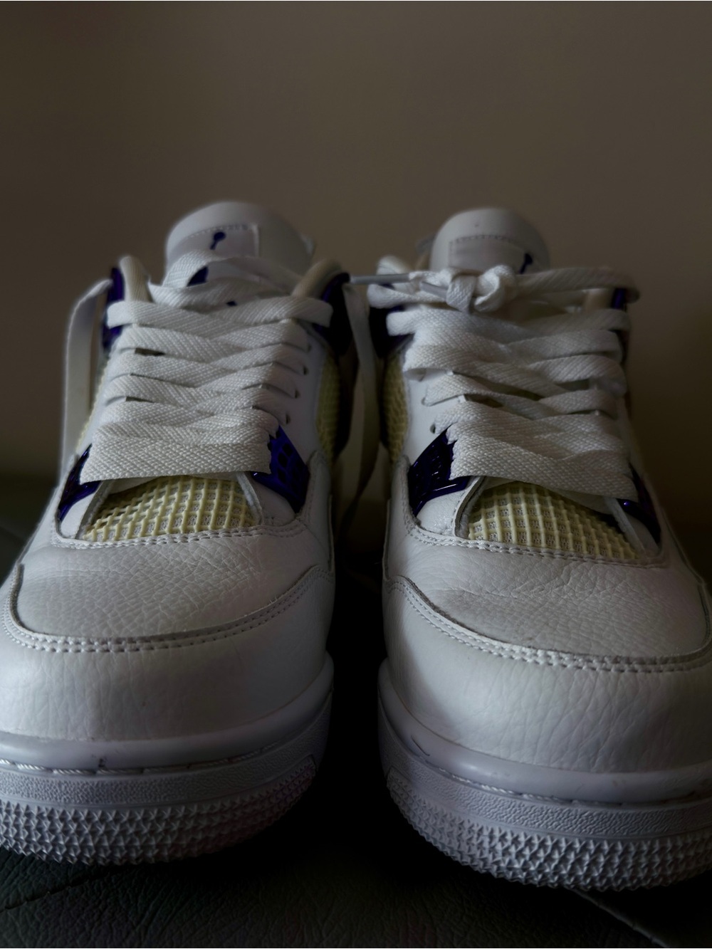 Jordan White Sneakers with Purple Accents - Picture 3 of 5